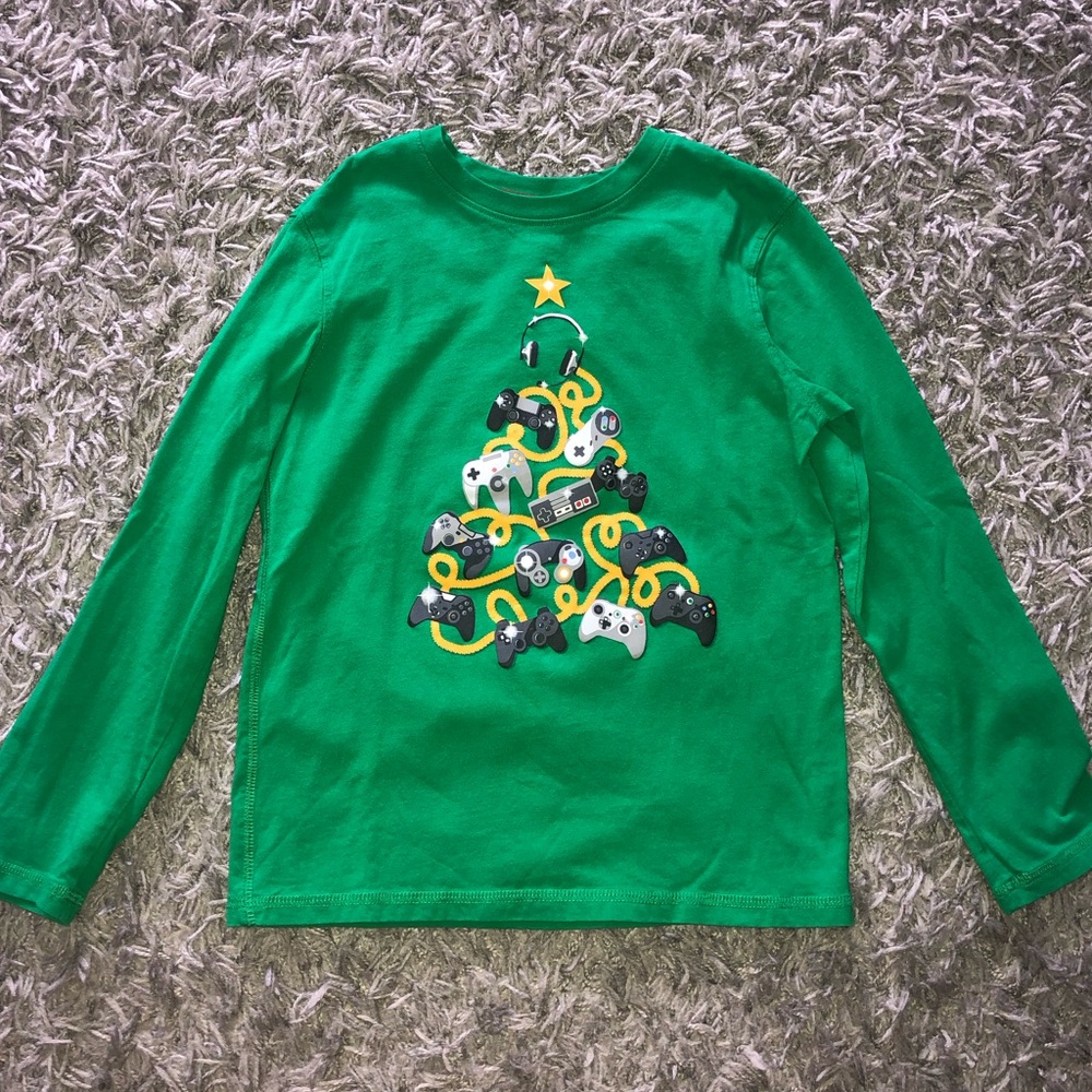 Boys George Holiday Video Game Controller Long Sleeve Shirt, Size L (10/12)